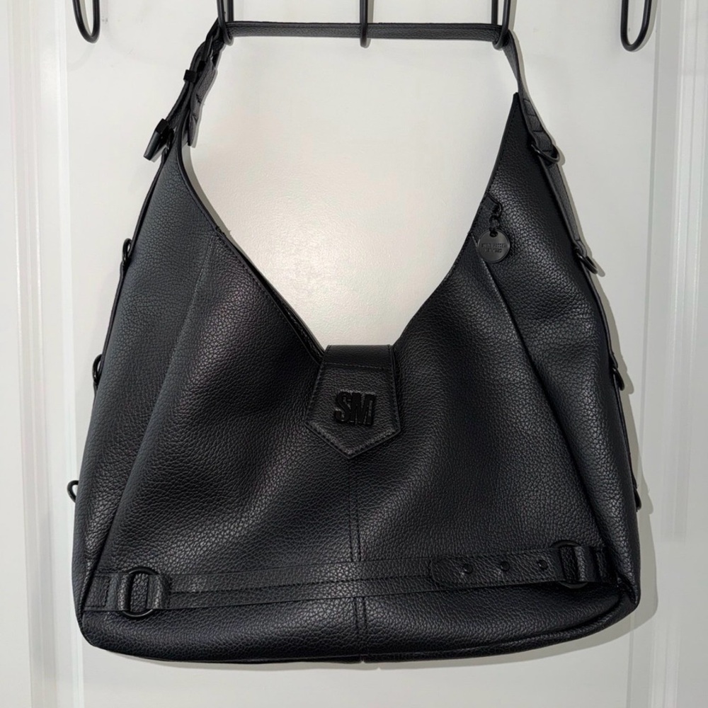 Steve Madden Hobo Black Leather Shoulder Bag